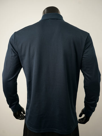 Plain Colour Poly Face Cotton Backing L/S Polo detail