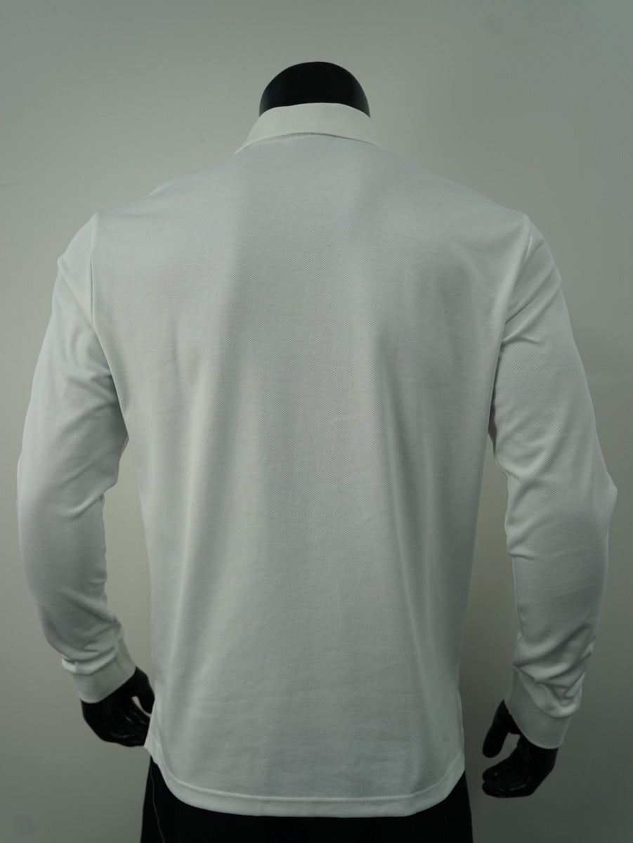 Plain Colour Poly Face Cotton Backing L/S Polo detail
