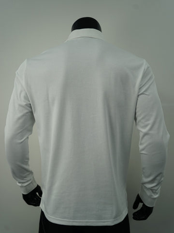 Plain Colour Poly Face Cotton Backing L/S Polo detail