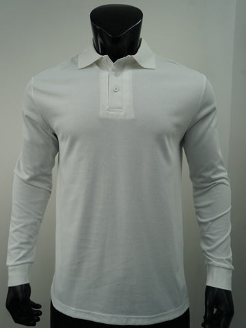 Plain Colour Poly Face Cotton Backing L/S Polo detail