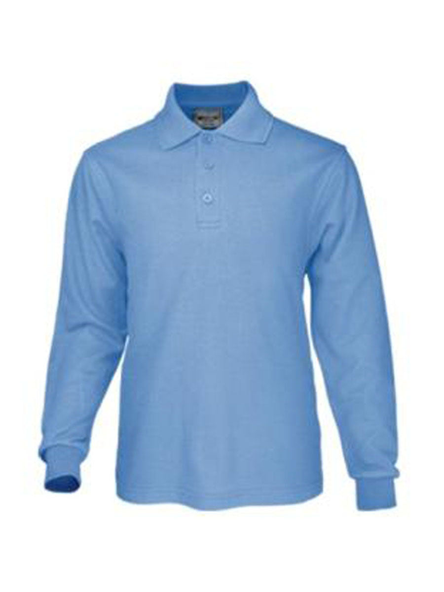 Plain Colour Poly Face Cotton Backing L/S Polo, Bocini