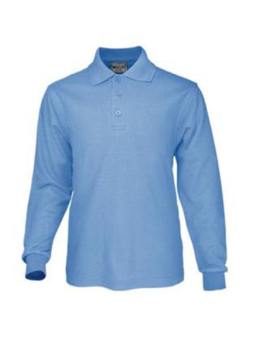Plain Colour Poly Face Cotton Backing L/S Polo, Bocini