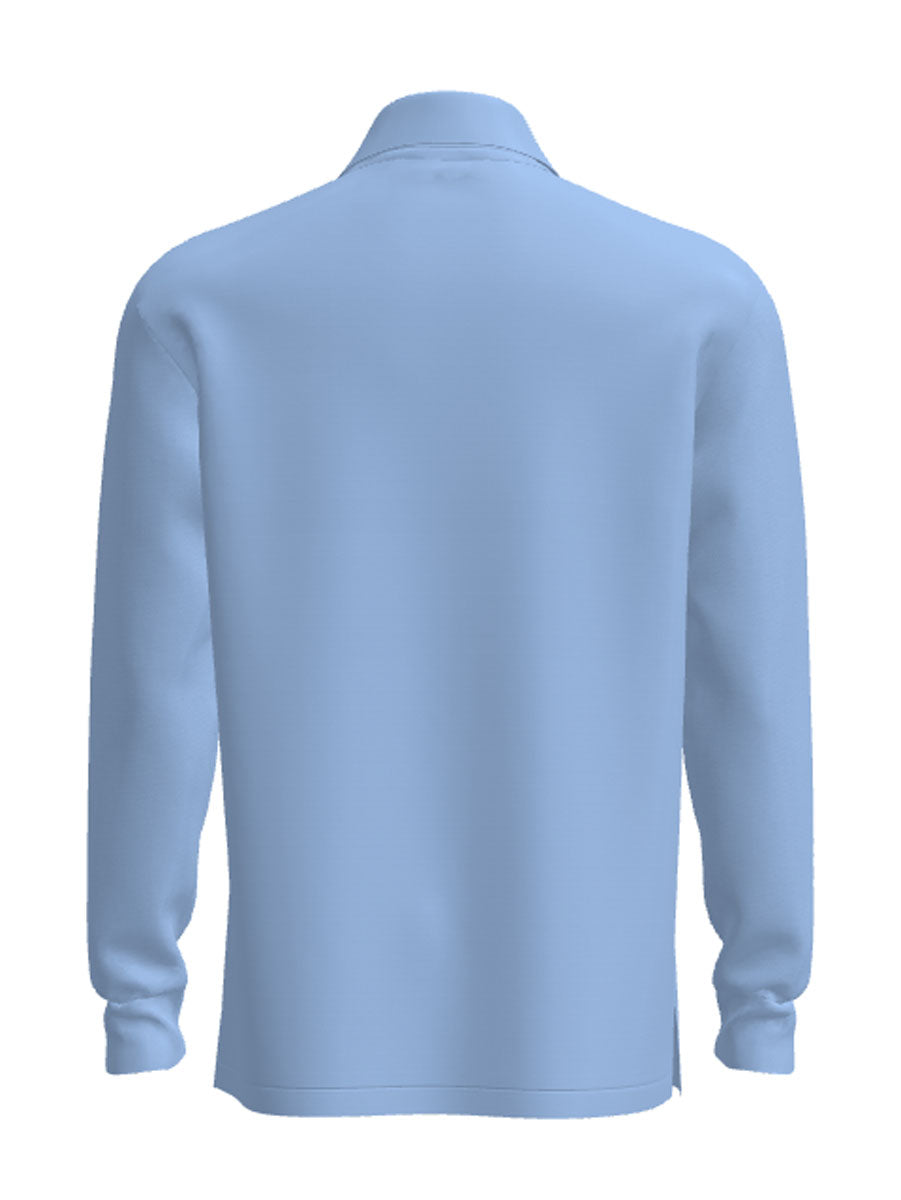 Kids Plain Colour Poly Face Cotton Backing L/S Polo detail