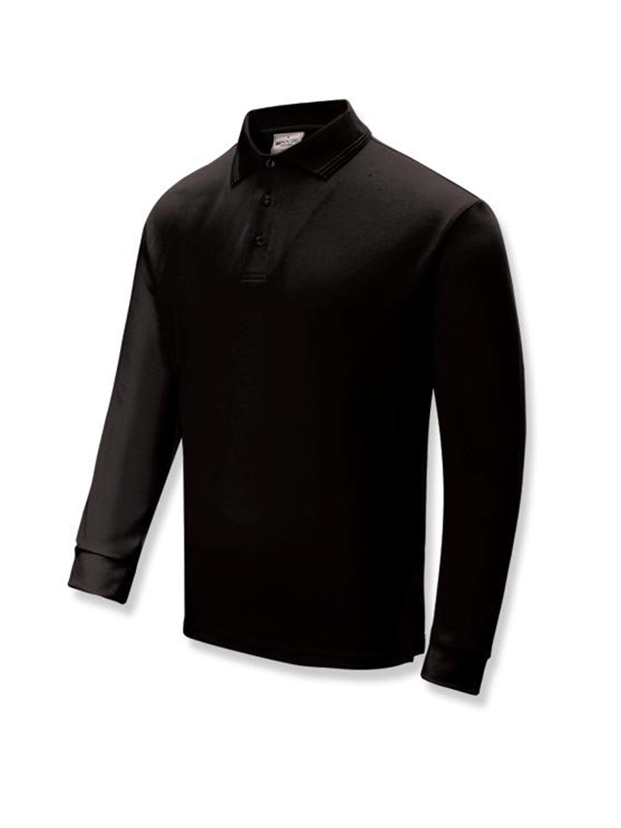 Unisex Adults Sun Smart Long Sleeve Polo in Black