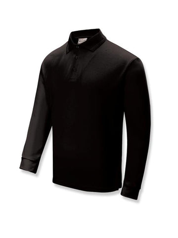 Unisex Adults Sun Smart Long Sleeve Polo in Black