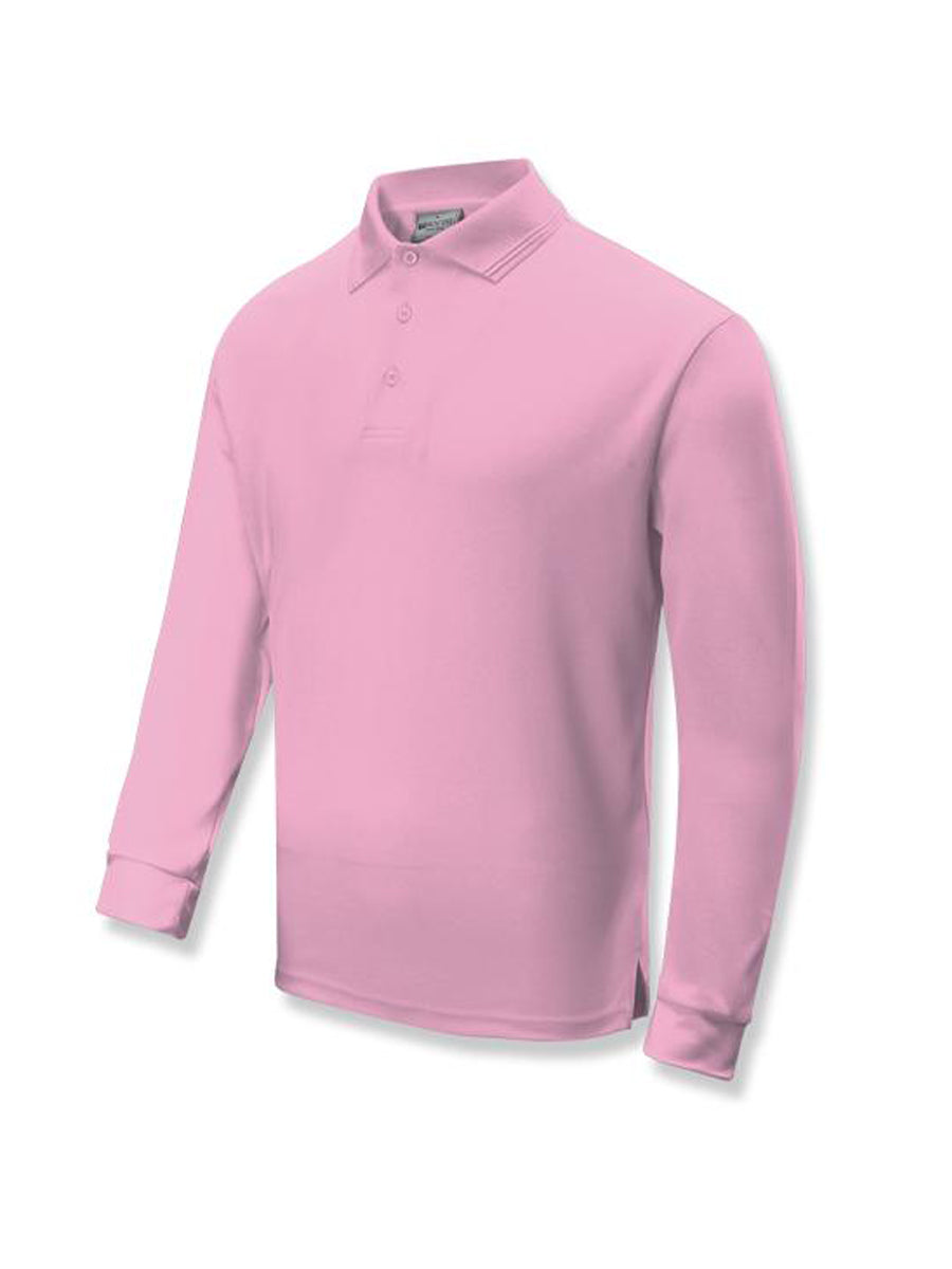 Unisex Adults Sun Smart Long Sleeve Polo in Pink