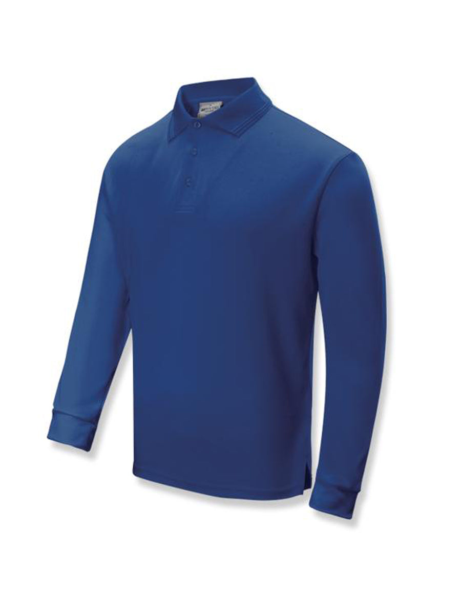 Unisex Adults Sun Smart Long Sleeve Polo in Royal