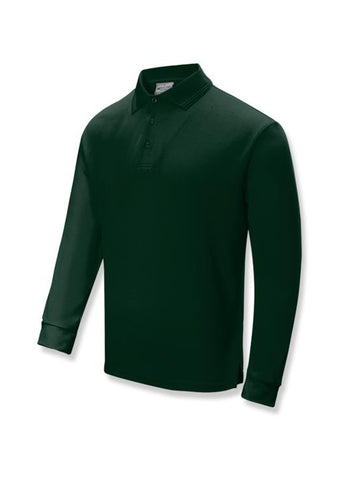 Kids Sun Smart Long Sleeve Polo in Bottle Green
