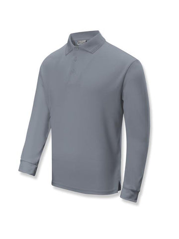 Kids Sun Smart Long Sleeve Polo in Grey