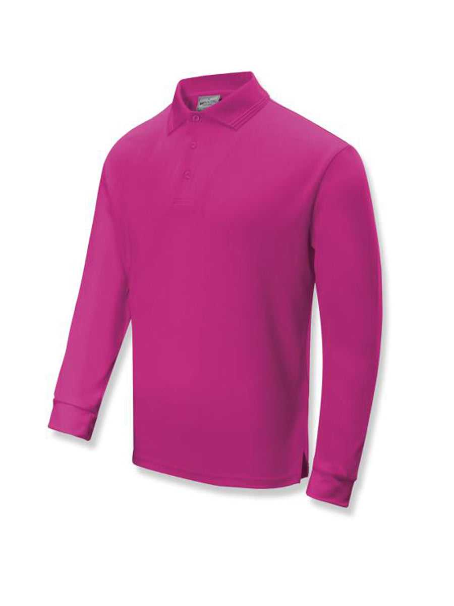 Kids Sun Smart Long Sleeve Polo in Magenta