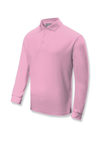 Kids Sun Smart Long Sleeve Polo in Pink