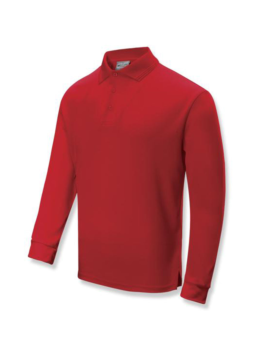 Kids Sun Smart Long Sleeve Polo in Red
