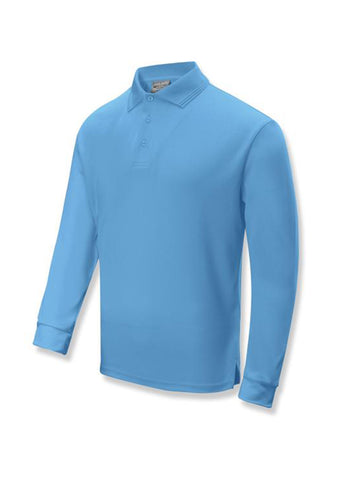 Kids Sun Smart Long Sleeve Polo in Sky Blue