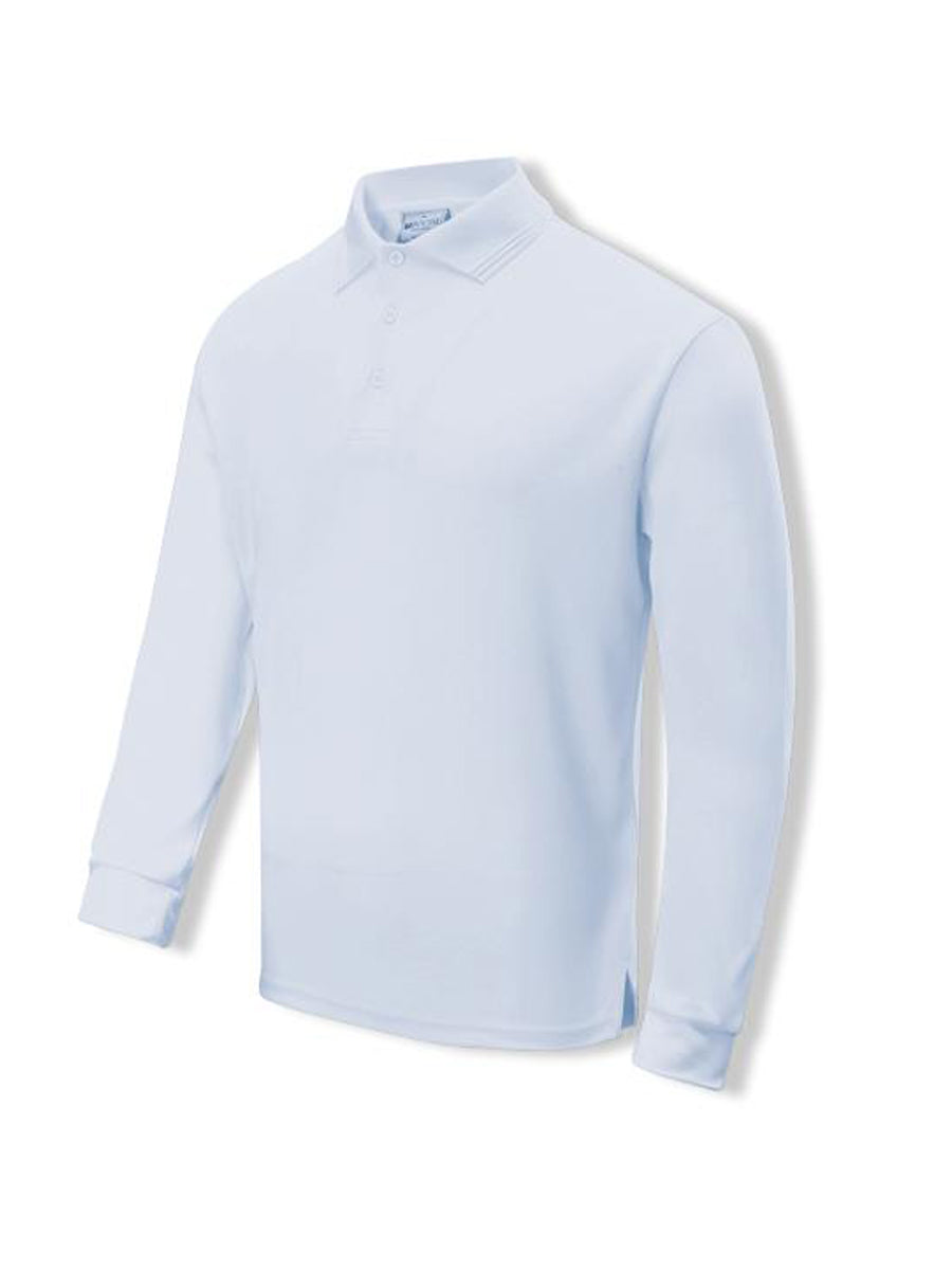 Kids Sun Smart Long Sleeve Polo in White