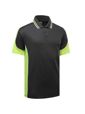 Kids Vertex Polo in Black/Yellow/White