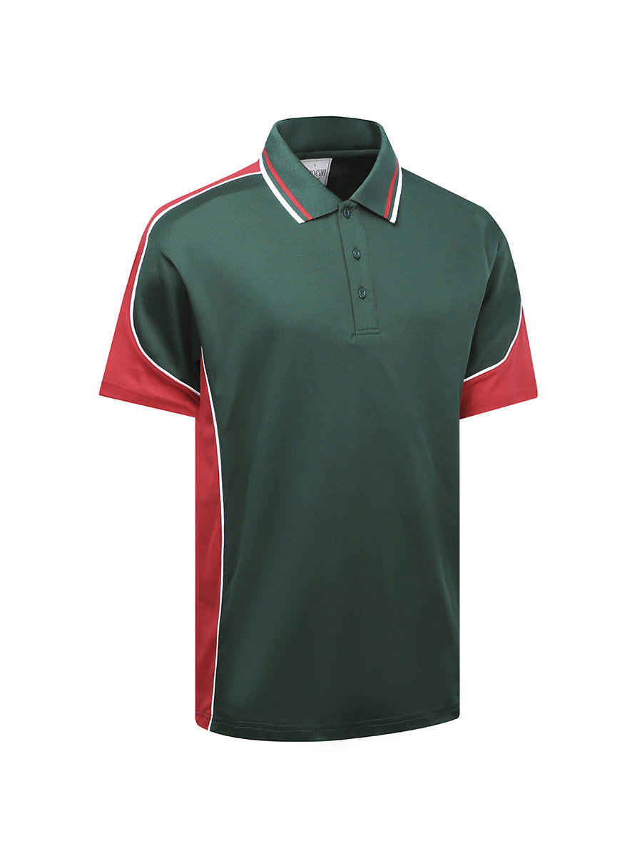 Kids Vertex Polo in Bottle Green/Red