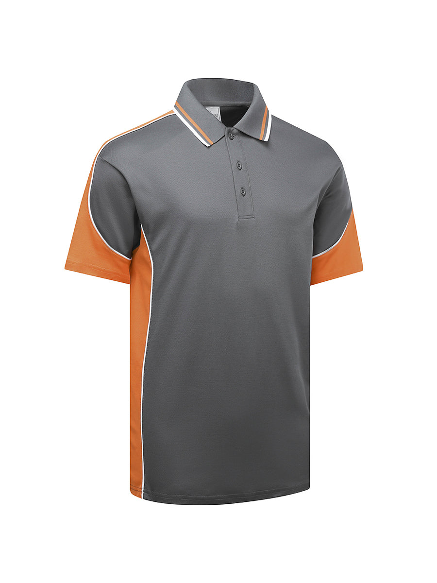 Kids Vertex Polo in Grey/Orange