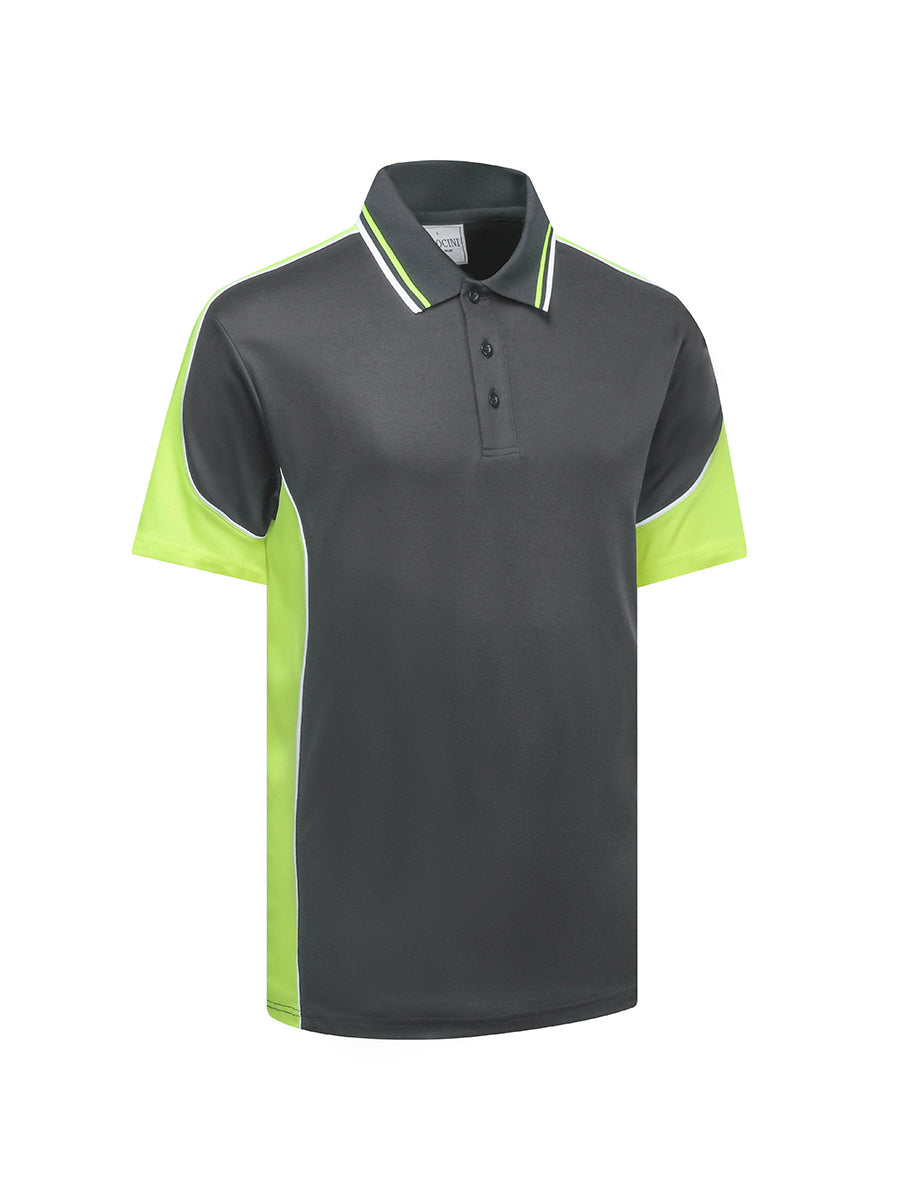 Kids Vertex Polo in Grey/Yellow