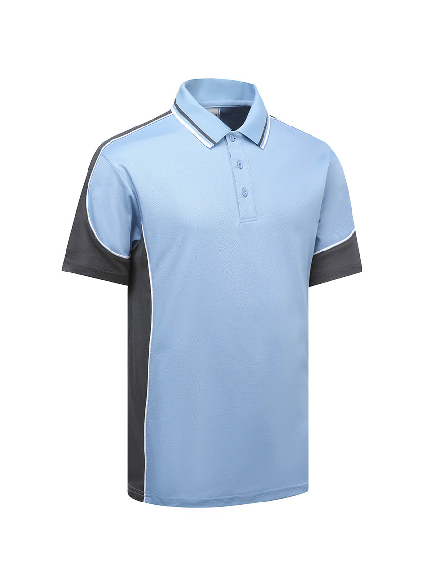 Unisex Adults Vertex Polo in Sky Blue/Grey/White