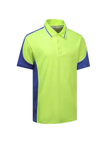Unisex Adults Vertex Polo in Yellow/Royal/White
