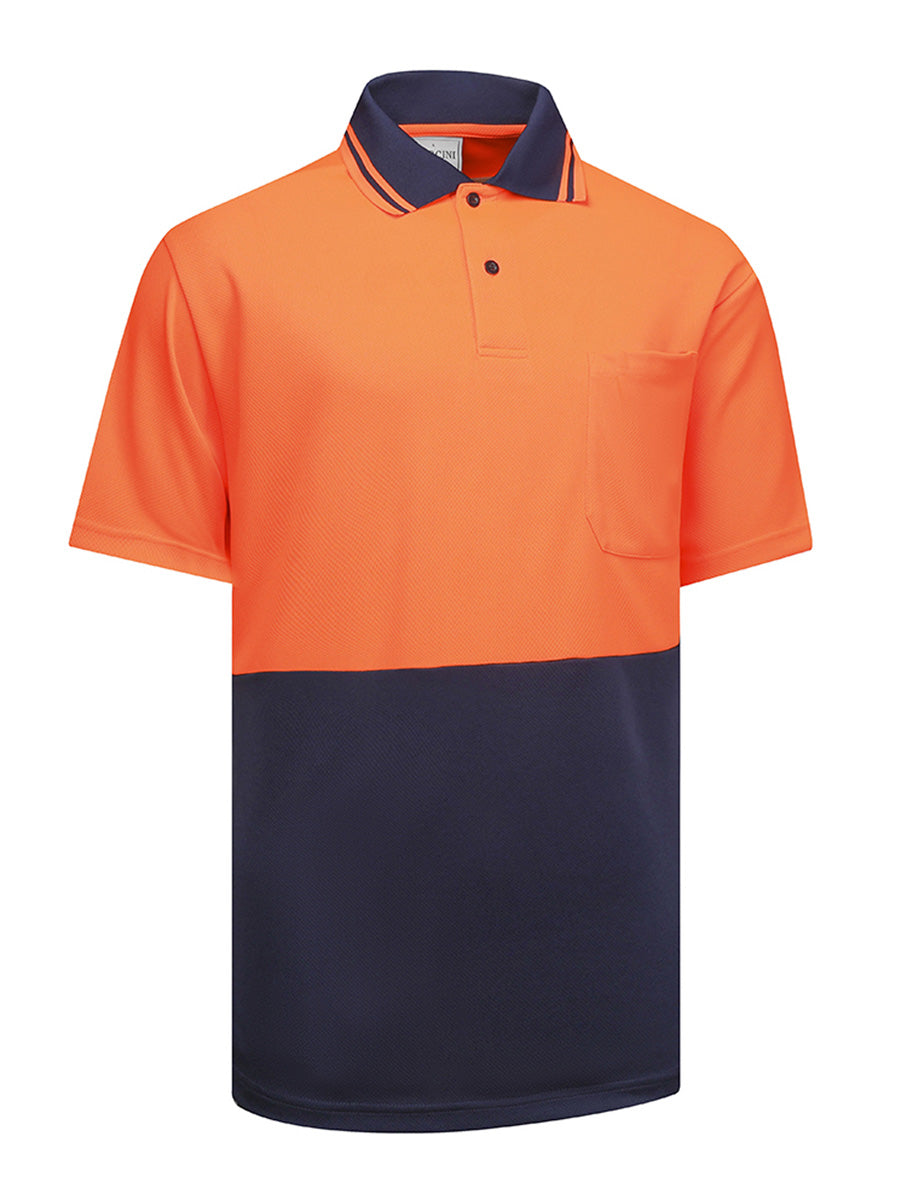 Hi Vis Basic Two Tone Safety Polo detail
