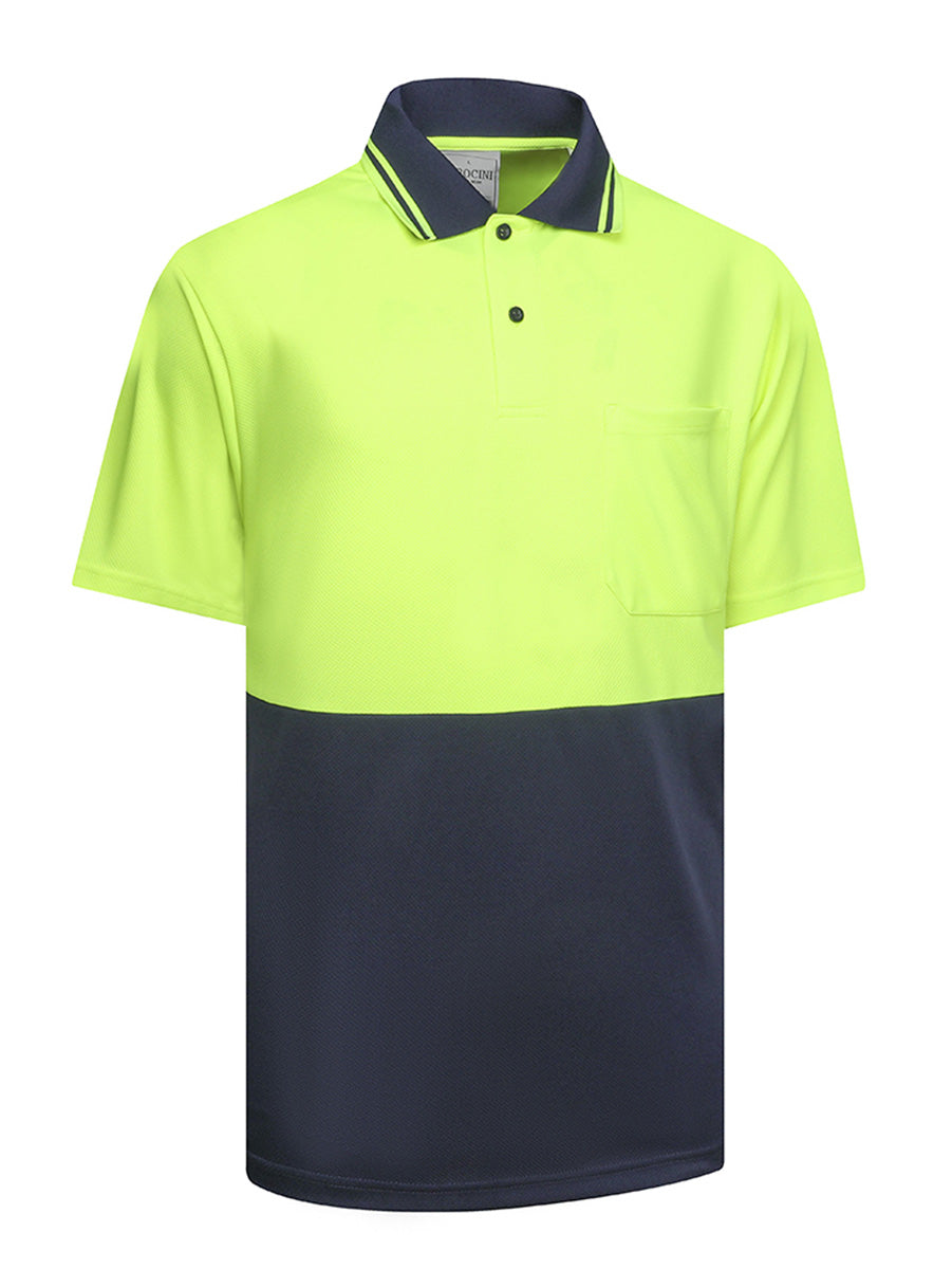 Hi Vis Basic Two Tone Safety Polo detail