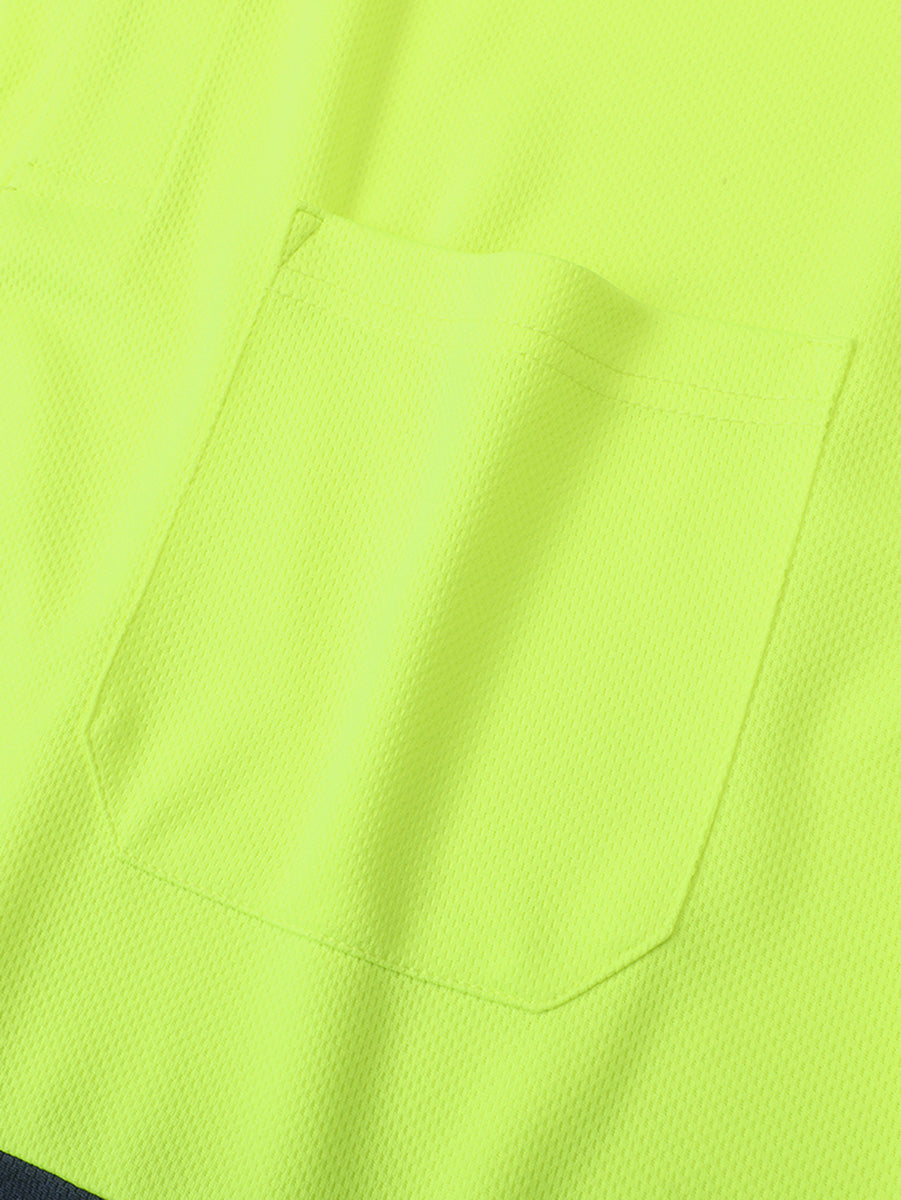 Hi Vis Basic Two Tone Safety Polo detail