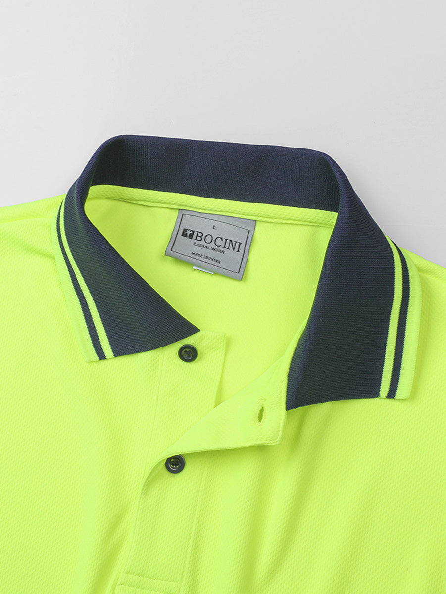 Hi Vis Basic Two Tone Safety Polo detail