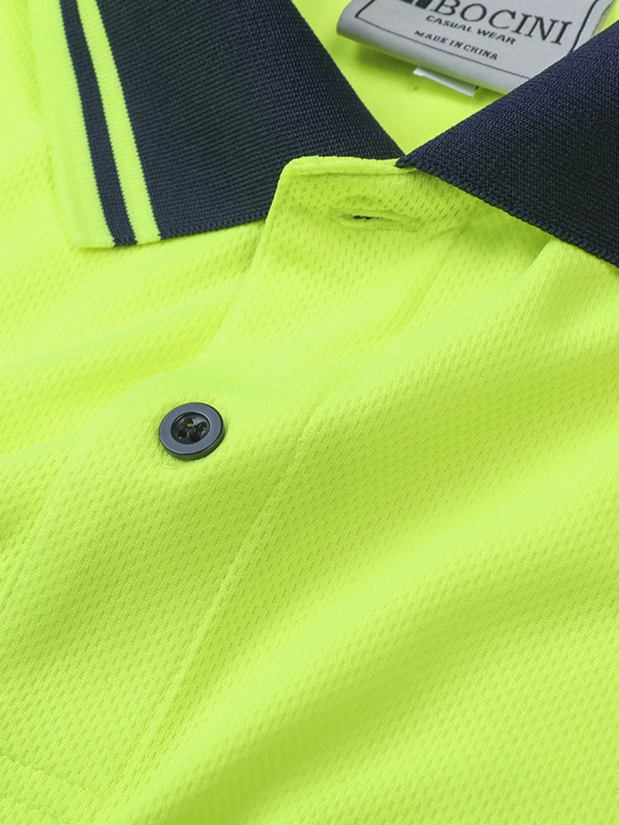 Hi Vis Basic Two Tone Safety Polo detail