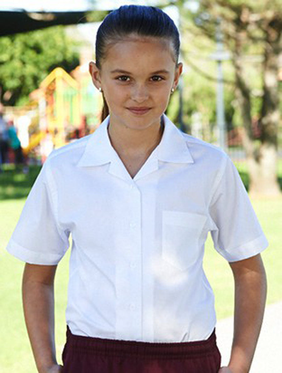 Girls Short Sleeve School Shirt, Bocini