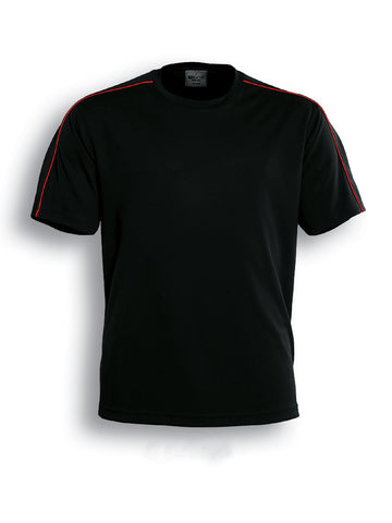 Unisex Adults Round Neck Breezeway Tee Shirt in Black/Red