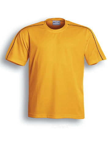 Unisex Adults Round Neck Breezeway Tee Shirt in Gold/Bottle Green