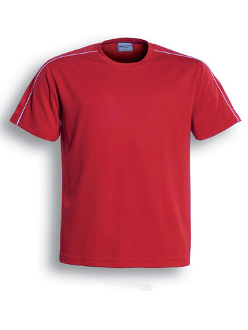 Unisex Adults Round Neck Breezeway Tee Shirt in Red/White