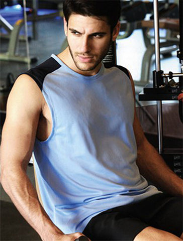 Team Essentials - Mens Contrast Feature Tank, Bocini