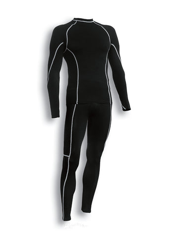 Performance Wear -Mens L/S Performance Top in Black/Silver
