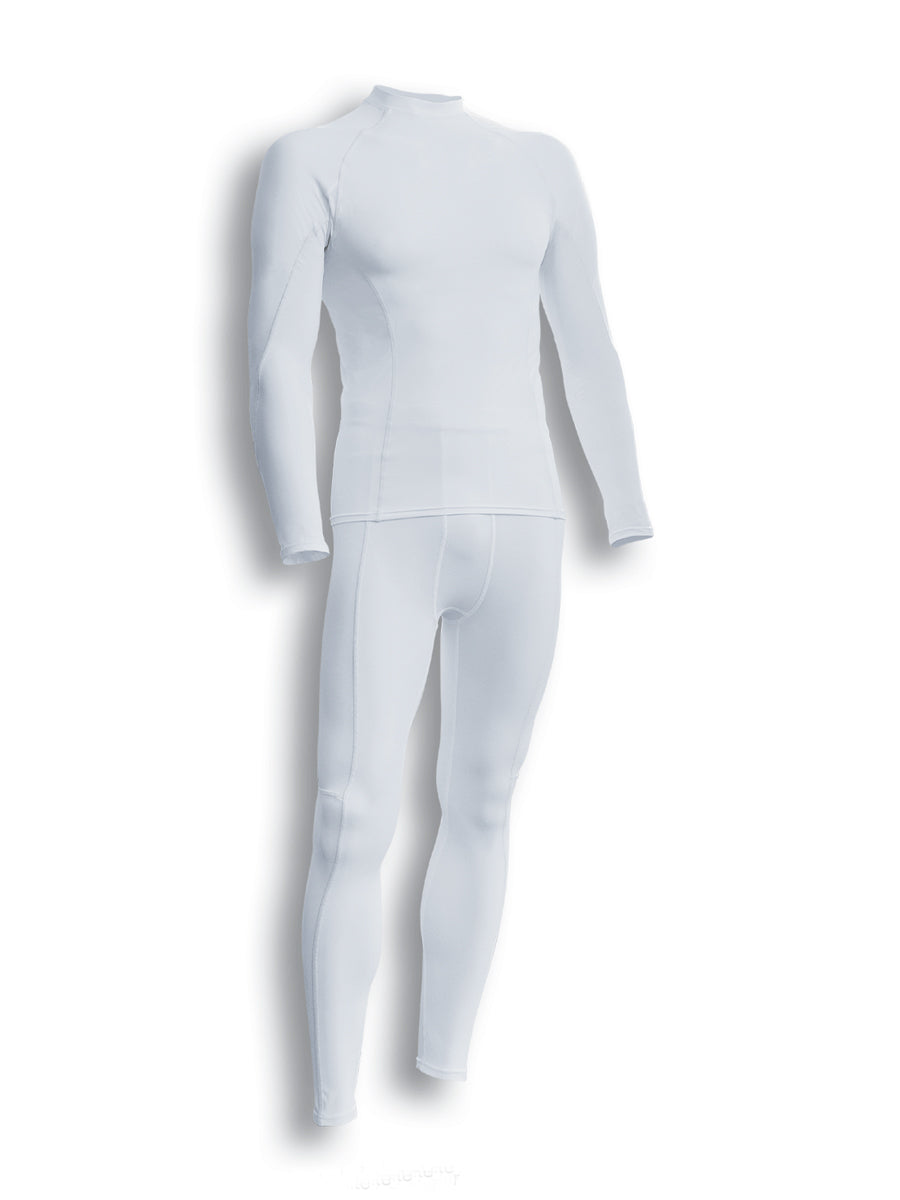 Performance Wear -Mens L/S Performance Top in White/Silver