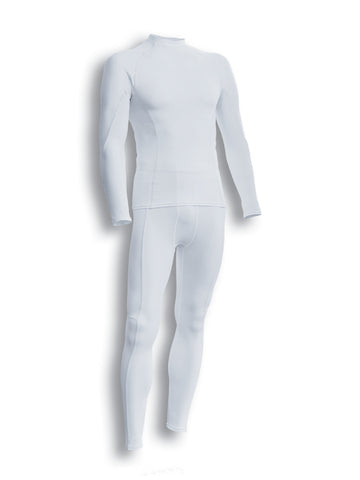 Performance Wear -Mens L/S Performance Top in White/Silver