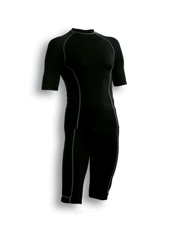 Performance Wear -Mens S/S Performance Top in Black/Silver
