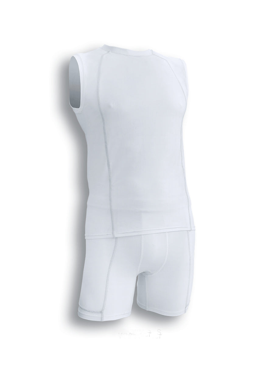 Performance Wear -Mens Performance Tank Top in White/Silver