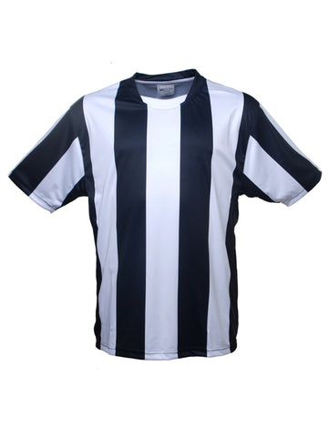 Kids Sublimated Striped Football Jersey in Black/White