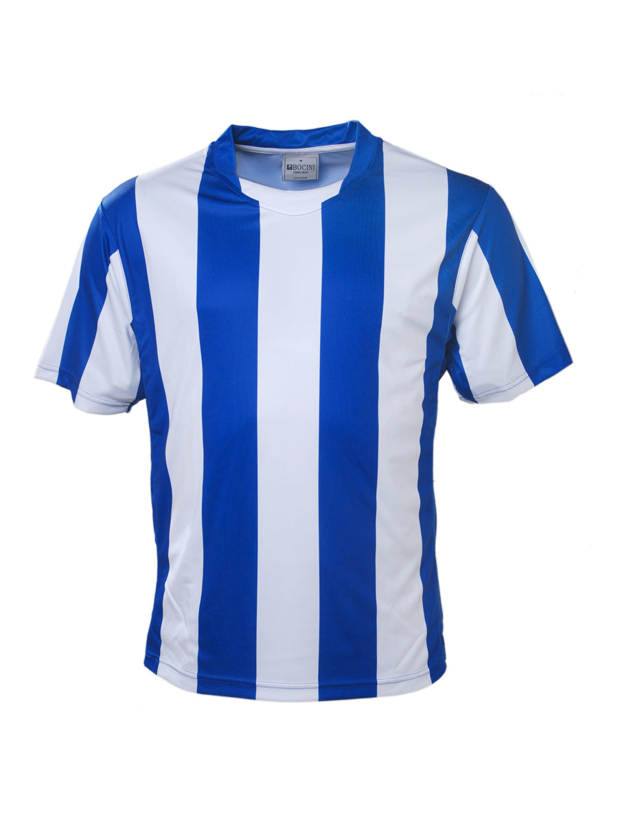 Kids Sublimated Striped Football Jersey in Royal/White