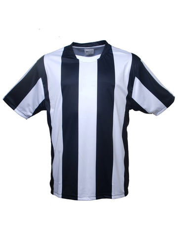 Unisex Adults Sublimated Striped Football Jersey in Black/White