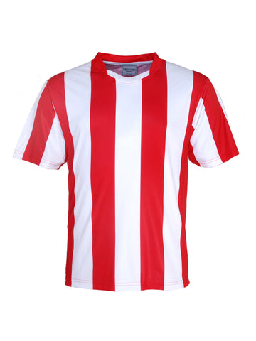 Unisex Adults Sublimated Striped Football Jersey in Red/White