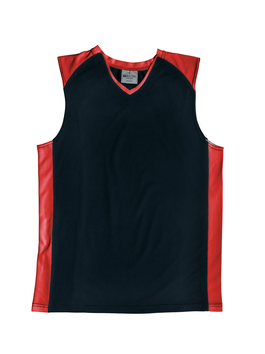 Kids Basketball Singlet in Black/Red