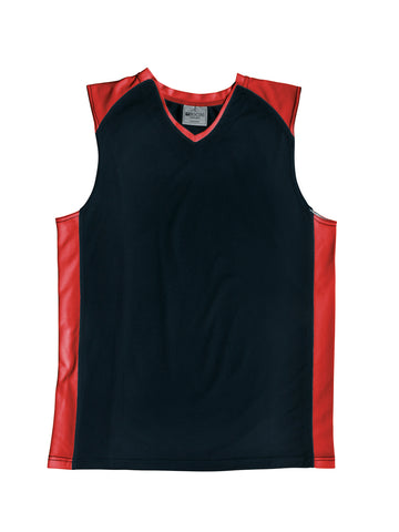 Kids Basketball Singlet in Black/Red