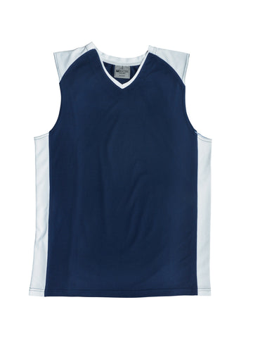 Kids Basketball Singlet in Navy/White