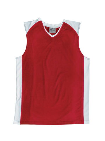 Kids Basketball Singlet in Red/White