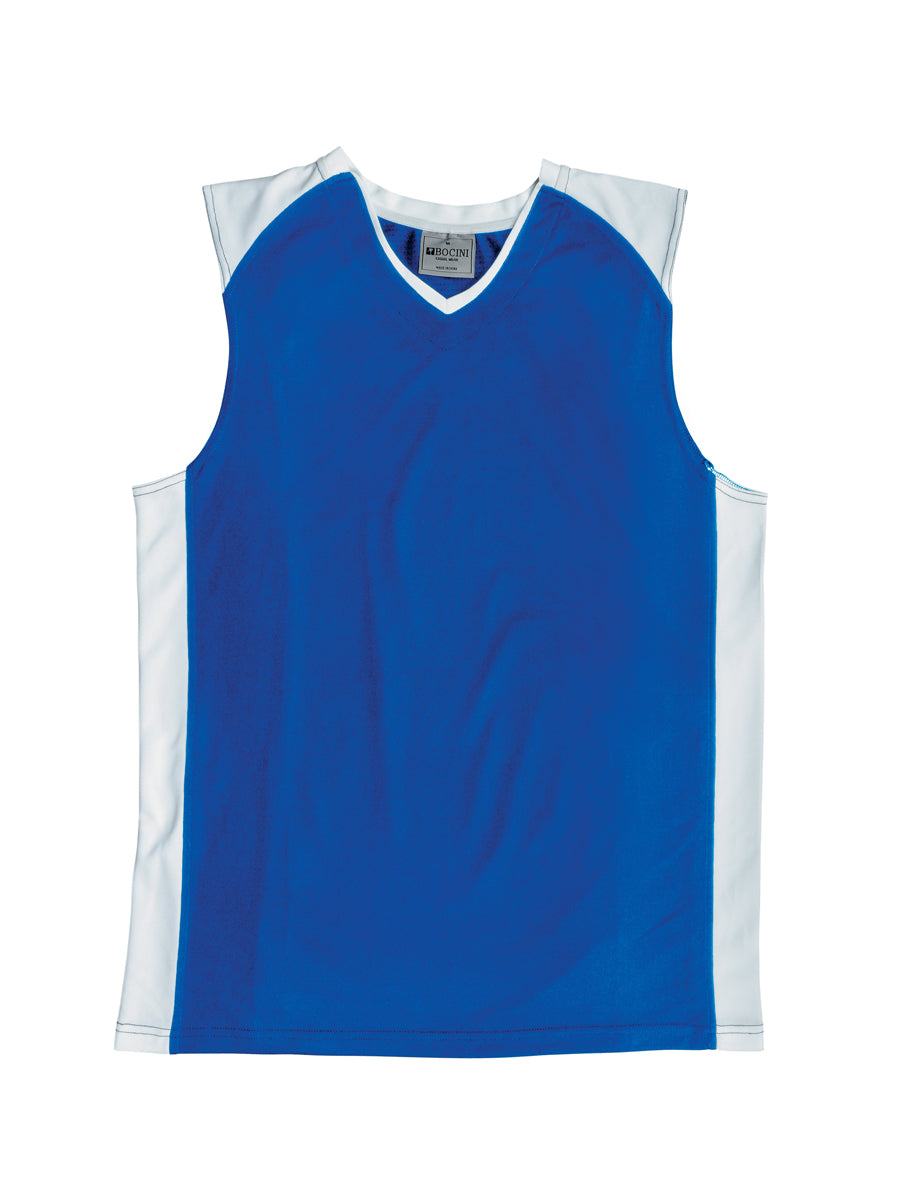 Kids Basketball Singlet in Royal/White