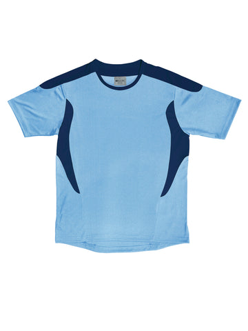 Unisex Adults All Sports Tee Shirt in Sky Blue/Navy
