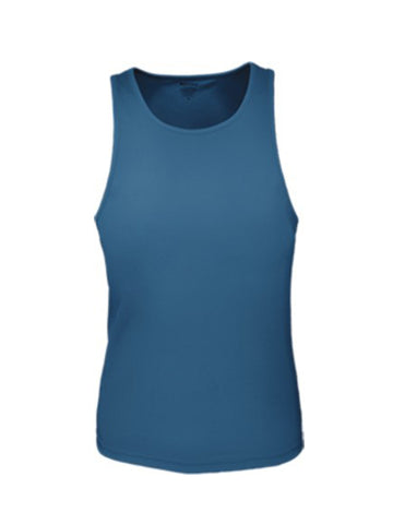Ladies Brushed Action Back Singlet in Cyan